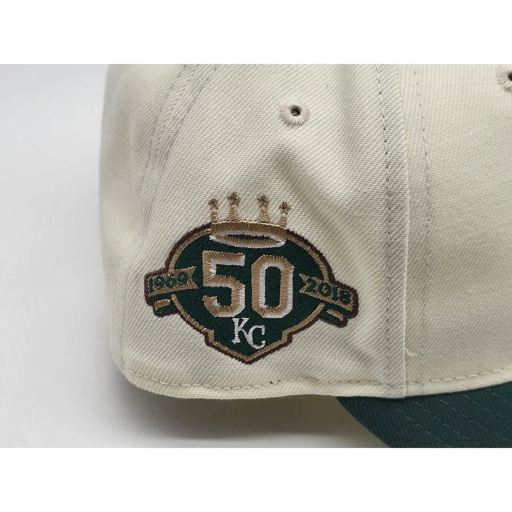 Kansas City‎ Royals Hat Cap Fitted Mens 7 3/8 MLB Baseball 50th New Era